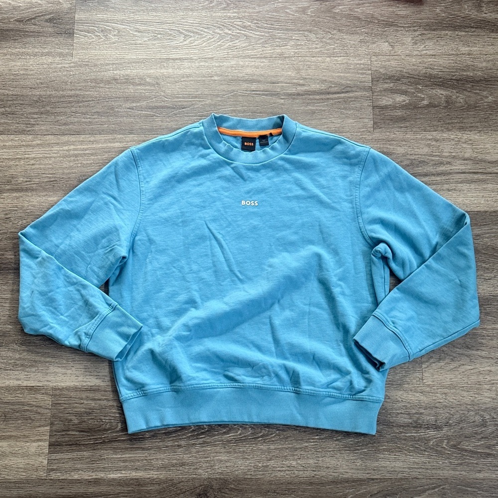 Boss Men's Crewneck Sweater inBlue Sweater XL Cotton Classic Sweatshirt Casual